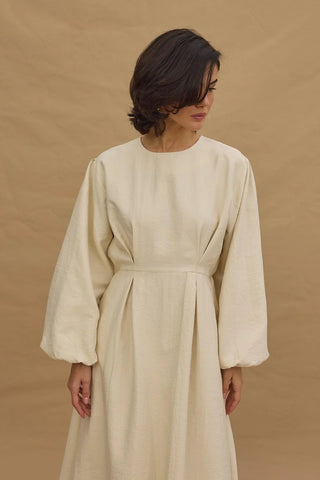 Beli Pensli Elbise Krem - Fahhar Design