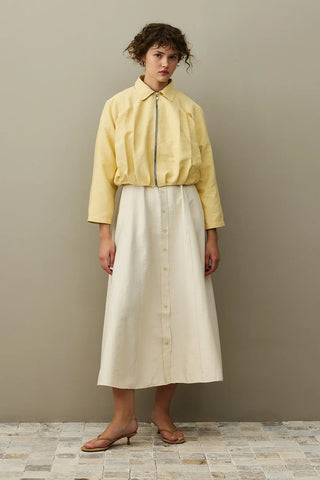 Multi-Pleated Jacket Yellow