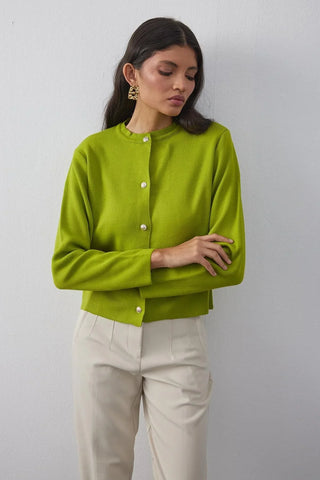 Crop Hırka Yeşil - Fahhar Design