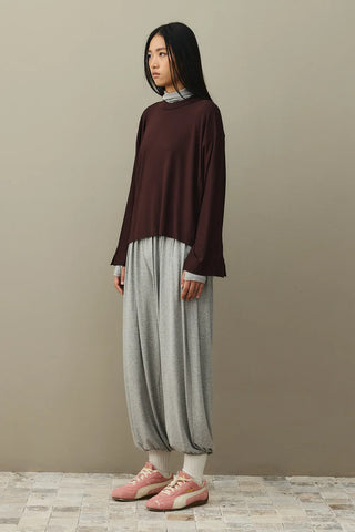 Soft Viscone Kısa Sweat Koyu Kahve