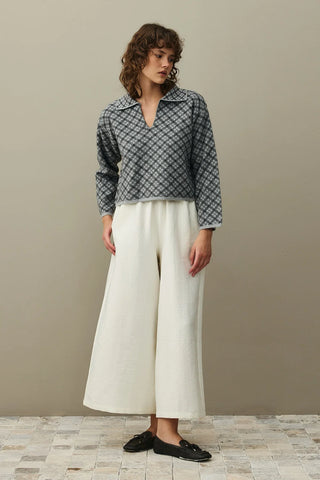 Collared Plaid Sweater Anthracite