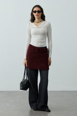 Ajur Bel Aksesuarı Bordo