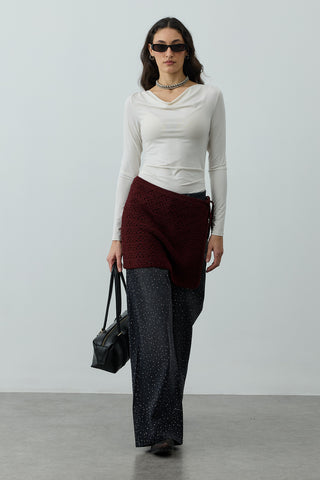 Ajur Bel Aksesuarı Bordo