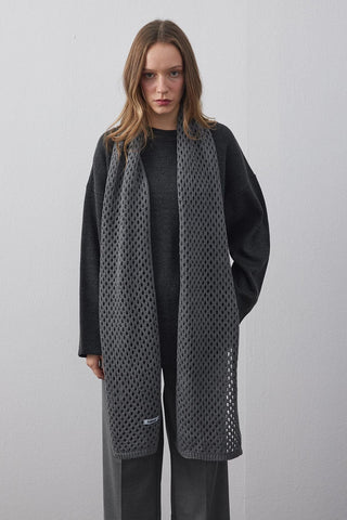 Ajurlu Fular Atkı Antrasit - Fahhar Design