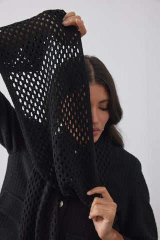 Ajurlu Fular Atkı Siyah - Fahhar Design