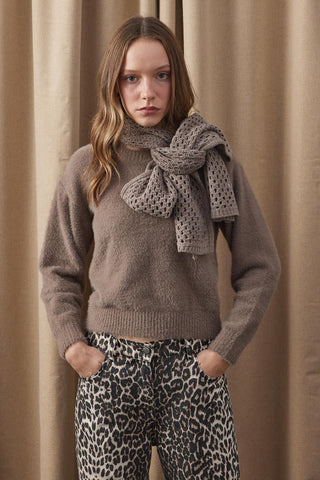 Ajurlu Fular Atkı Vizon - Fahhar Design