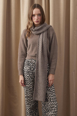 Ajurlu Fular Atkı Vizon - Fahhar Design