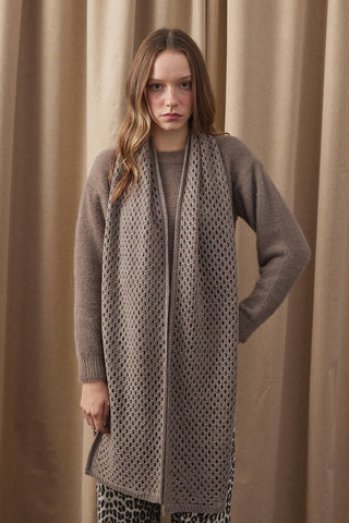 Ajurlu Fular Atkı Vizon - Fahhar Design