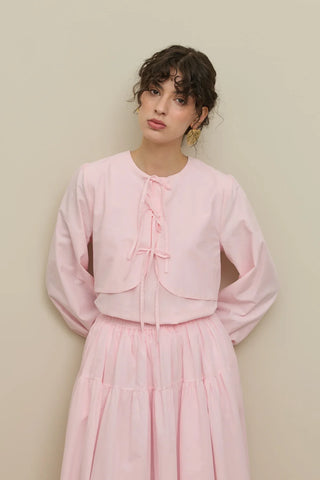 Aller Detaylı Vual Gömlek Pembe - Fahhar Design