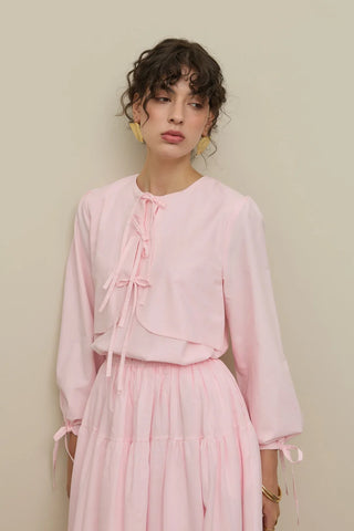 Aller Detaylı Vual Gömlek Pembe - Fahhar Design