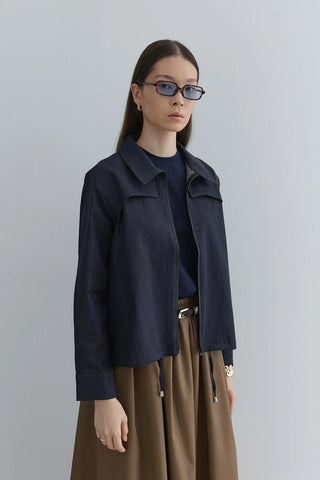 Allerli Denim Ceket Lacivert - Fahhar Design