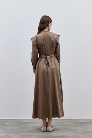 Allerli Elbise Kahverengi - Fahhar Design