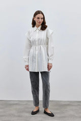 Allerli Kadın Gömlek Ekru
