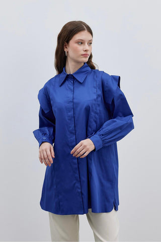 Allerli Kadın Gömlek Lacivert - Fahhar Design