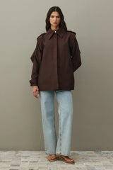 Epauletted Jacket Brown