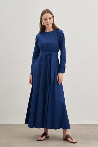 Apoletli Elbise Lacivert - Fahhar Design