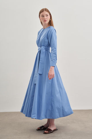 Apoletli Elbise Mavi - Fahhar Design