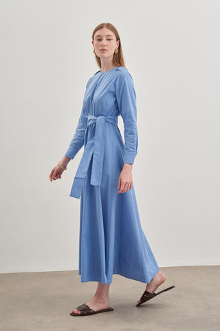 Apoletli Elbise Mavi - Fahhar Design