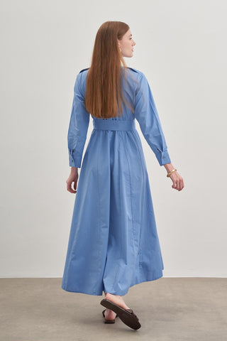 Apoletli Elbise Mavi - Fahhar Design