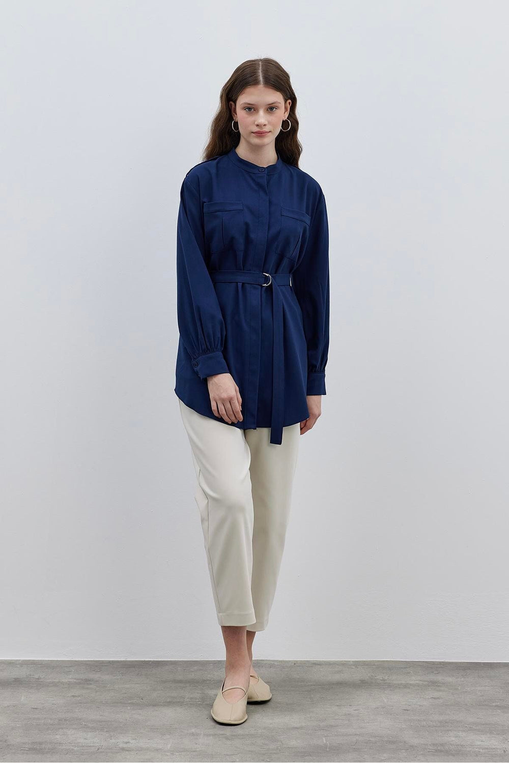 Women's Epaulette Shirt Navy Blue