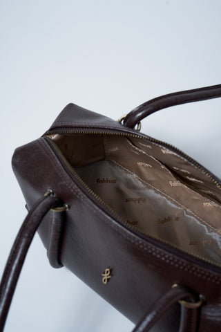 Aura Çatlak Efektli Çanta Acı Kahve