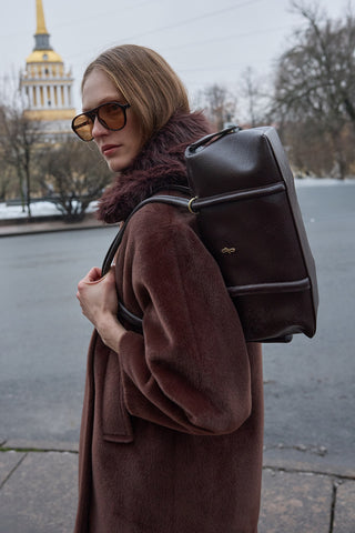 Aura Çatlak Efektli Çanta Acı Kahve