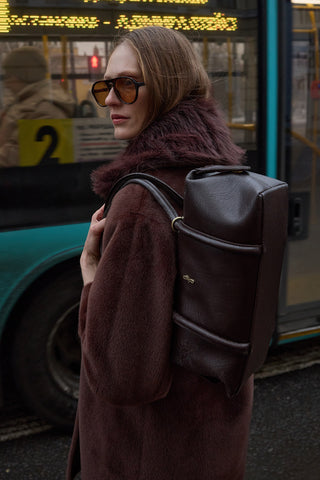 Aura Çatlak Efektli Çanta Acı Kahve