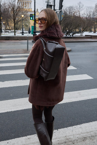 Aura Çatlak Efektli Çanta Acı Kahve