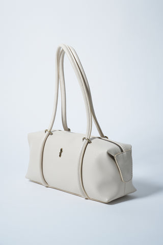 Aura Çatlak Efektli Çanta Krem