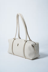 Aura Çatlak Efektli Çanta Krem