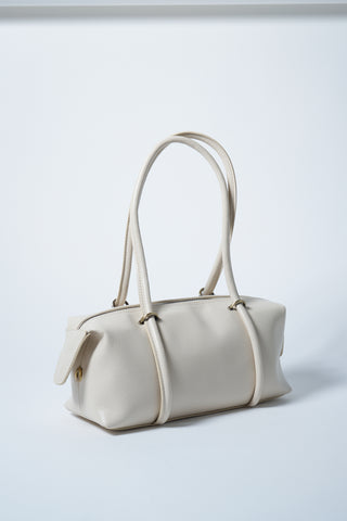 Aura Çatlak Efektli Çanta Krem