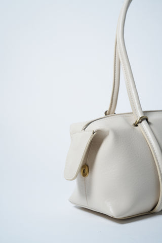 Aura Çatlak Efektli Çanta Krem