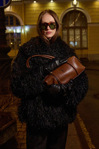 Aura Çatlak Efektli Çanta Taba