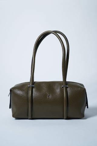 Aura Çatlak Efektli Çanta Yağ Yeşili