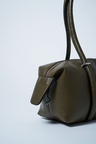 Aura Çatlak Efektli Çanta Yağ Yeşili