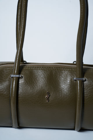 Aura Çatlak Efektli Çanta Yağ Yeşili