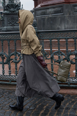 Aura Çatlak Efektli Çanta Yağ Yeşili