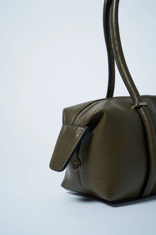 Aura Çatlak Efektli Çanta Yağ Yeşili