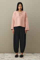 Bağcık Detaylı Kazak Pembe