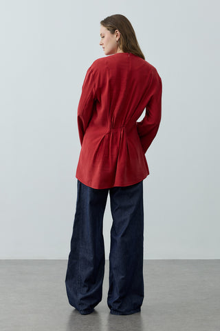 Bağcık Detaylı Üst Kırmızı