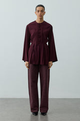 Bağcık Detaylı Üst Mürdüm