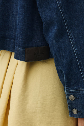 Bağcıklı Denim Ceket Koyu Mavi
