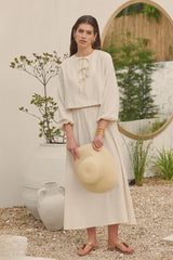 Bağcıklı Etek Takım Bej