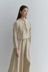 Bağcıklı Etek Takım Koyu Bej