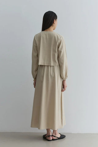 Bağcıklı Etek Takım Koyu Bej - Fahhar Design