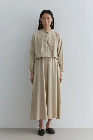 Bağcıklı Etek Takım Koyu Bej - Fahhar Design