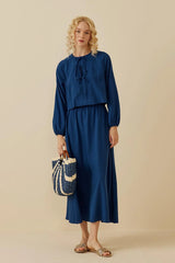 Bağcıklı Etek Takım Mavi