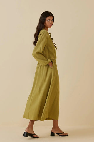 Bağcıklı Etek Takım Yeşil - Fahhar Design