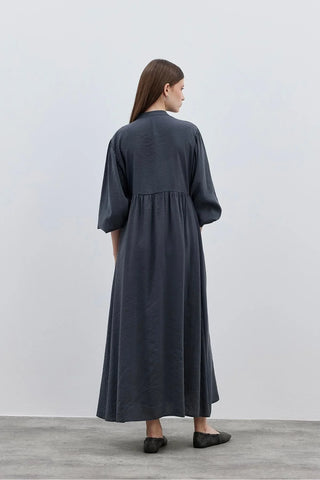 Bağcıklı Modal Elbise Antrasit - Fahhar Design