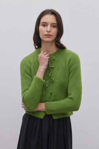 Bağcıklı Soft Hırka Yeşil - Fahhar Design